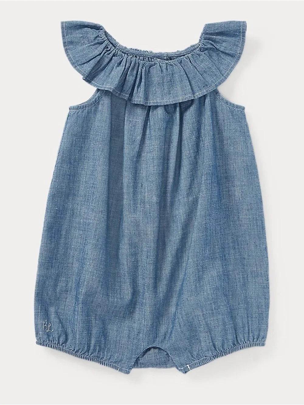 Ralph Lauren Cotton Chambray Baby Bubble Romper